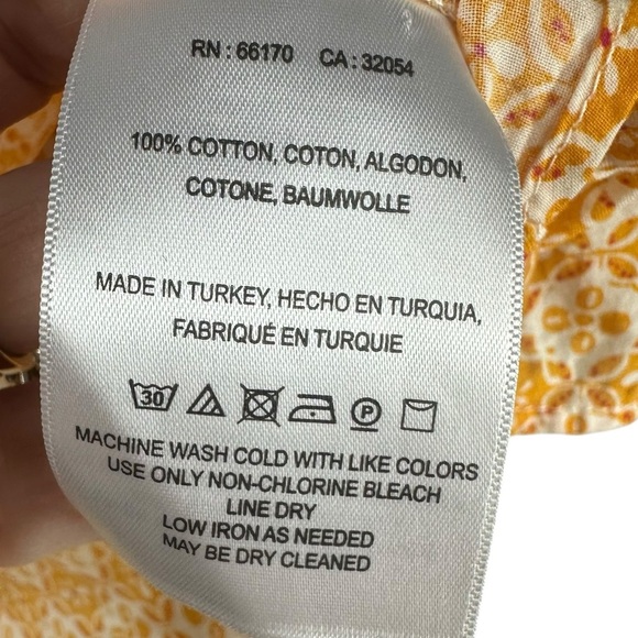 MAEVE Petrin Orange Floral Patterned Button Down Women's Shirt Size 14 - Picture 4 of 9